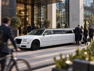 Stretch limousine foran konference til firmaevent